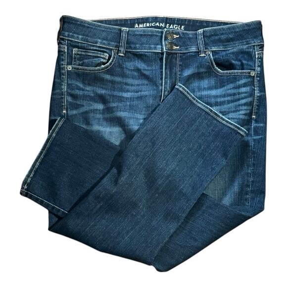 American Eagle Outfitters Denim - AMERICAN EAGLE ARTIST CROP STRETCH WOMENS JEANS SIZE 14 DARK WASH DENIM SPRING